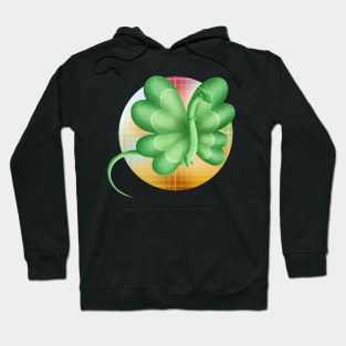 Kawaii Four Leaf Clover Dragon - With Background Hoodie